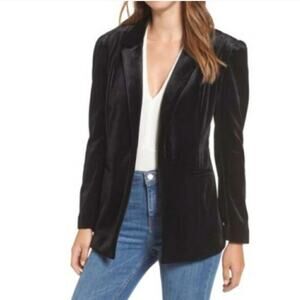 Nordstrom Leith Black Velour Blazer Sz XS